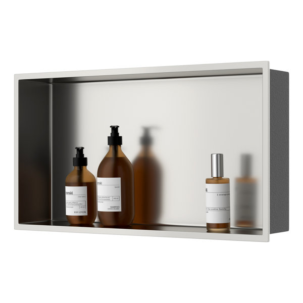 GhomeG Stainless Steel Shower Niche 24"X12" Single Shelf Bathroom Niche